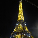 Eiffel tower with lights
